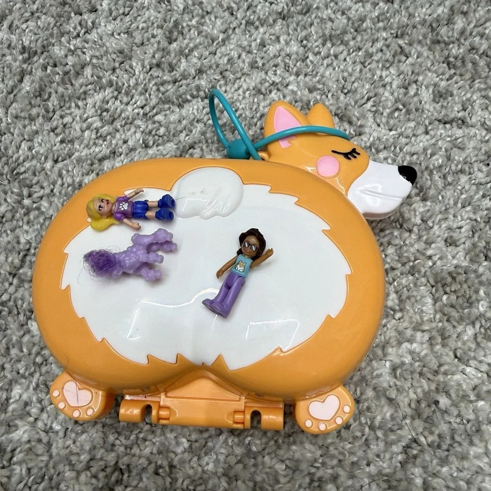 Polly Pockets Corgi Dog‎ playset w/ figures toys AS IS